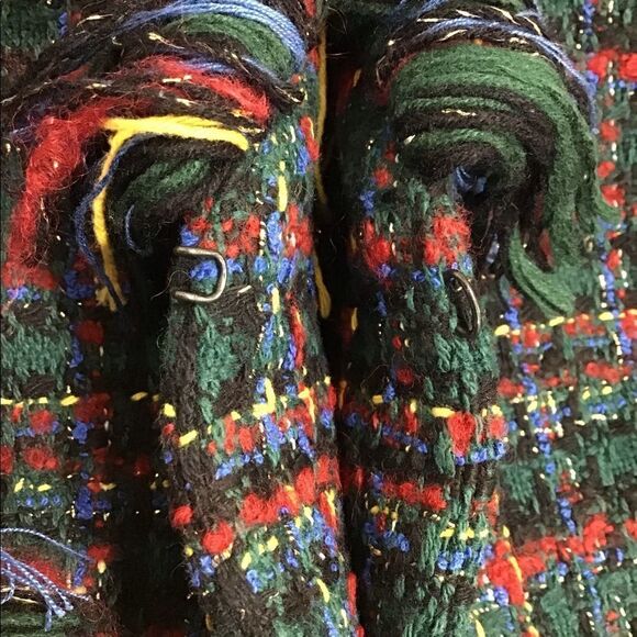 Sandro Paris Tweed Blazer Pumba Wool Plaid Fringe Multi-Colored Tweed Jacket New - Picture 9 of 15